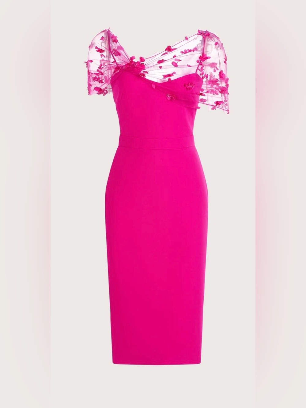 Theia Gia Beaded Shawl Dress